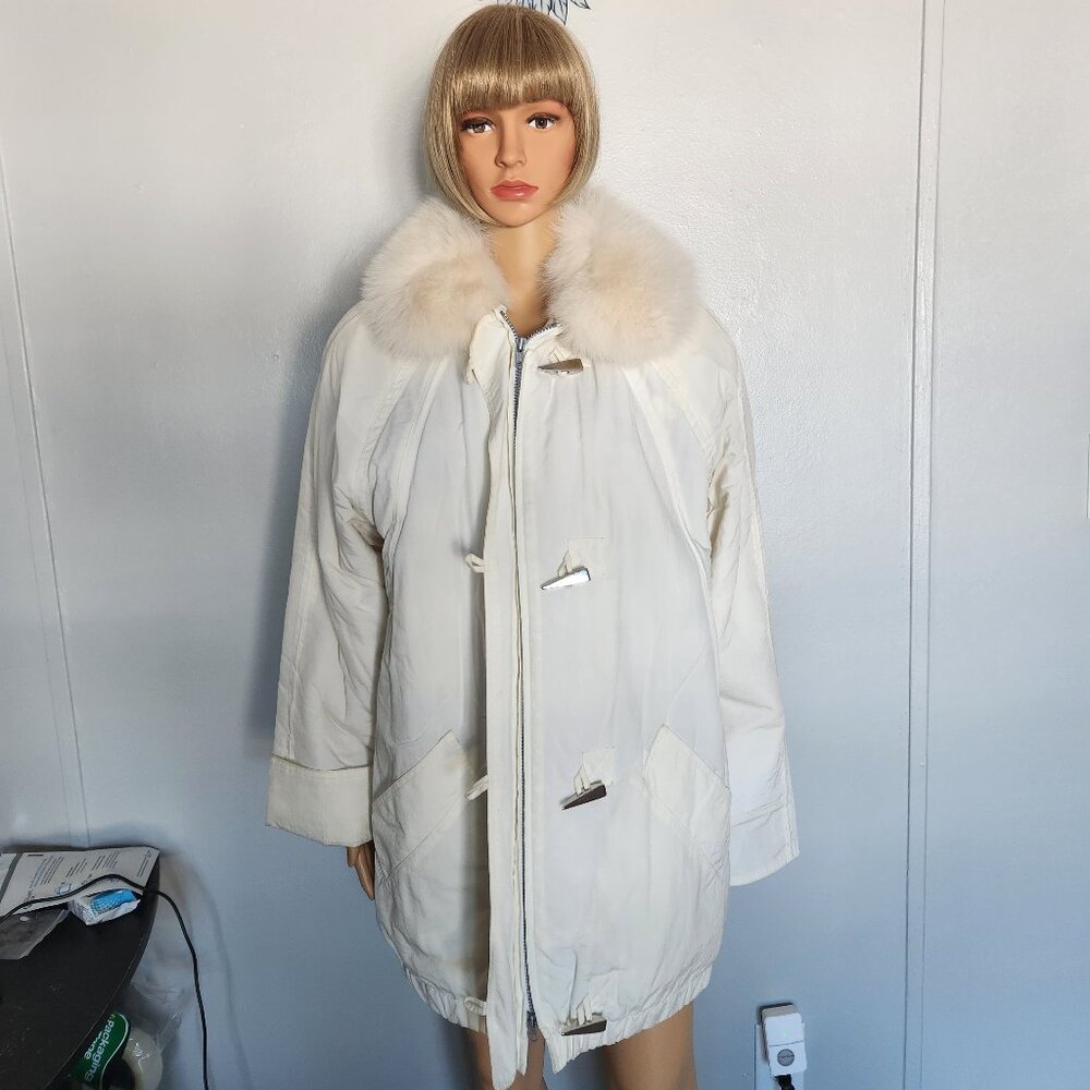 #592 Nylon/Fox Fur Coat